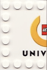 Tile, Modified 4 x 6 with Studs on Edges with LEGO Universe Logo Left Half and Black 'UNIV' Pattern