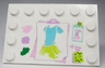 Tile, Modified 4 x 6 with Studs on Edges with Clothes Design and Swatches Pattern