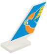 Tail Shuttle with Airline Logo, Dark Azure Parrot and Sky, Orange Sun, Bright Light Orange Beak and Wings Pattern