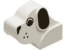 Dog Head Brick with Black Eyes, Nose, Ears, and Whisker Dots Pattern