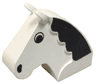 Horse Head Brick with Black Eyes, Mane, and Nostrils Pattern
