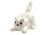 Cat, Crouching with Black Eyes, Nose and Whisker Dots Pattern