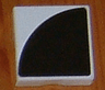 Duplo, Tile 2 x 2 with Shape Black Quarter Circle Pattern