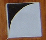 Duplo, Tile 2 x 2 with Shape Black Inverse Quarter Circle Pattern