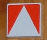Duplo, Tile 2 x 2 with Shape Red Inverse Isosceles Triangle Pattern
