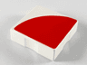 Duplo, Tile 2 x 2 with Shape Red Quarter Circle Pattern