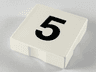Duplo, Tile 2 x 2 with Black Number 5 Pattern