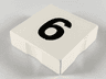 Duplo, Tile 2 x 2 with Black Number 6 Pattern