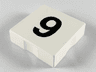Duplo, Tile 2 x 2 with Black Number 9 Pattern
