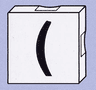Duplo, Tile 2 x 2 with Black Parenthesis Pattern