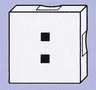 Duplo, Tile 2 x 2 with Black Colon (:) Pattern