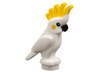 Bird, Parrot Cockatoo with Yellow Crest and Cheeks, Black Eyes and Beak Pattern