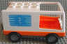 Duplo Van Type 1 with Orange Base and EMT Star of Life on Stripes Pattern (Ambulance)