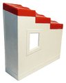 Duplo Wall 2 x 6 x 6 with Window Right and Red Roof Slope 33 2 x 6 with Stepped Shingles
