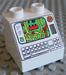 Duplo, Brick 2 x 2 x 1 1/2 Slope 45 with Map on Screen, Red Button, and Keyboard Pattern