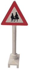 Road Sign Triangle with Pedestrian Crossing 2 People Pattern