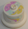 Duplo Cake with Rainbow Frosting and Stars on Top and Side Pattern