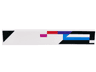 Tile 1 x 6 with Black Triangle, Dark Azure, Magenta, Red and Dark Purple Stripes Pattern