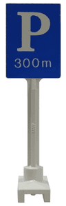 Road Sign Square-Tall with Parking 'P' and '300m' Pattern