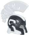 Minifigure, Headgear Helmet with Cheek Protection and Large Pixelated Crest with Molded Pearl Dark Gray Frame Pattern