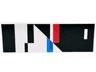 Tile 2 x 6 with Black Triangle, Dark Azure, Blue and Red Stripes Pattern