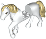 Horse, Friends Style with 2 x 2 Cutout and Movable Neck with Fixed Flexible Rubber Tan Tail and Mane with Reddish Brown Eyes, Black Eyelashes Pattern