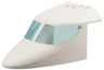 Aircraft Fuselage Forward Top Curved 6 x 10 x 4 with 2 Window Panes with Molded Trans-Light Blue Glass Pattern