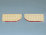 Plate, Round Curved 4 x 8 Left with Waffle Bottom with Red Line on Curved Edge Pattern