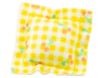 Scala Cloth Pillow Small Checkered with Yellow Lines and Cherries Pattern