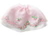 Belville, Clothes Skirt Long with Rose Pattern Border and Sheer Pink Layer with 2 Pink Rosettes