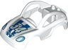 Duplo Car Body Coupe with Headlights, Light Aqua '34' and 'PLAY' Pattern