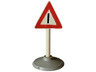 Road Sign with Post, Triangle with Generic Warning Pattern, Type 1 Base