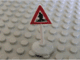 Road Sign with Post, Triangle with Man Crossing Pattern, Type 1 Base