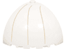 Brick, Round Corner 5 x 5 x 3 1/3 Dome Top with Tan Lines Pattern Model Left Side