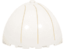 Brick, Round Corner 5 x 5 x 3 1/3 Dome Top with Tan Lines Pattern Model Right Side