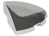 Slope, Curved 3 x 3 Corner Round with Black Fabric Mesh and Dark Bluish Gray Panel with Stitching Pattern Model Left Side