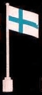 Flag on Flagpole, Wave with Finland Pattern - No Bottom Lip