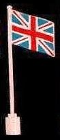 Flag on Flagpole, Wave with United Kingdom Union Jack Pattern - No Bottom Lip