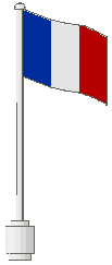 Flag on Flagpole, Wave with France Pattern