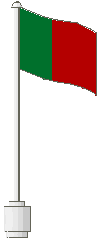 Flag on Flagpole, Wave with Portugal Pattern