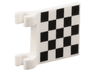 Flag 2 x 2 Square with Flared Edge with Checkered Pattern on Both Sides, Black Corners