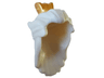 Minifigure, Hair Long Swept Back, Hole on Top with Gold Crown Pattern