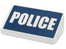 Slope 30 1 x 2 x 2/3 with White 'POLICE' on Dark Blue Background Pattern