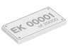 Tile 2 x 4 with Light Bluish Gray Outlined 'EK xxxxx of 20000' Pattern
