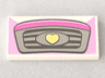 Tile 2 x 4 with Car Front Grille with Bright Light Yellow Heart Pattern