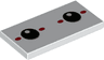 Tile 2 x 4 with Black Eyes and 4 Red Ovals Pattern