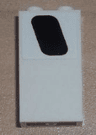 Panel 1 x 2 x 3 with Side Supports - Hollow Studs with Black Window Pattern Model Right Side (Sticker) - Set 8638