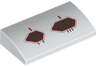 Slope, Curved 2 x 4 x 2/3 with Bottom Tubes with Dark Silver and Red Hexagonal Static Ports Pattern Model Left Side