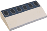 Slope, Curved 2 x 4 x 2/3 with Bottom Tubes with Black Windows with Silver Outlines on Dark Blue Stripe Pattern