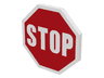 Road Sign 2 x 2 Octagon with Clip with 'STOP' on Red Background Pattern